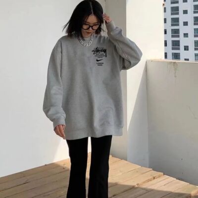 see description size M-XL stussy nike embroidered sweatsuit  unisex black gray