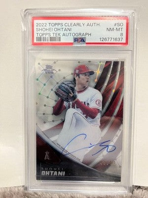 2022 Topps Clearly Shohei Ohtani Autograph Card Angels Era PSA8 /50 MBL