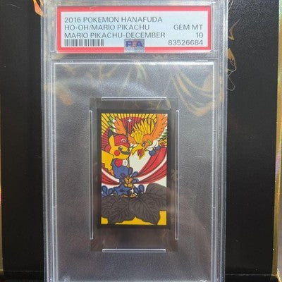 Mario Pikachu Hanafuda "December" Japanese Pokemon 2016 PSA GEM MT 10