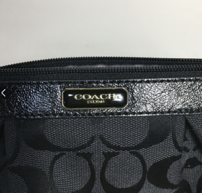 Coach Signature Multi Pouch Black Multi-purpose pouch Canvas Leather Women