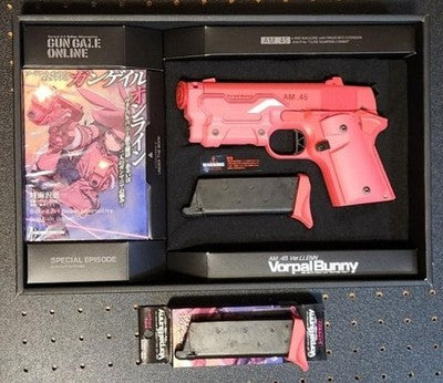 SAO Gun Gale Online AM.45 LLENN Vorpal Bunny Gas Blowback Pistol pink gift