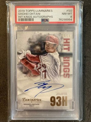2019 TOPPS LUMINARIES Shohei Ohtani Autograph Card 13/15 PSA8 Angels MBL