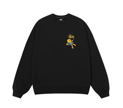 see description size M-XL Stussy Plush Fleece Thick Crew Neck Parka Black Gray