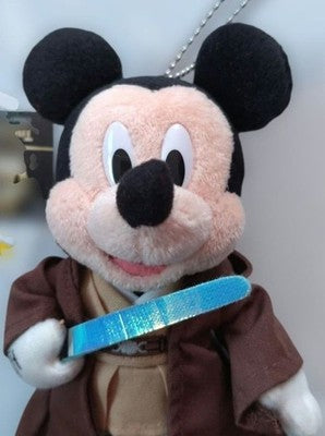 Tokyo Disney Resort Mickey Jedi Plush Keychain Badge Star Wars Limited Japan