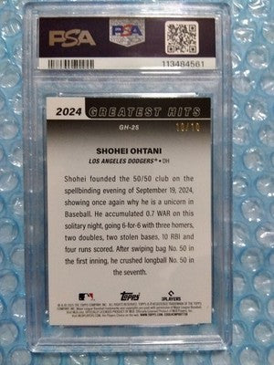 PSA9 Topps Series 1 Shohei Ohtani Greatest Hits GH-25 Black Foil MLB Card