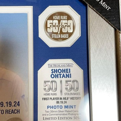 Shohei Ohtani 50-50 Record Achievement Double Coin Photo Mint with Serial Number