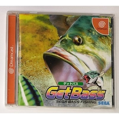 SEGA Dreamcast Get Bass Fishing Game + Fishing Controller Rod Set Game