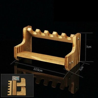 Wooden Handgun Model Rack Mini Handgun Display Stand 5-Slot Multi-Grid Cabinet