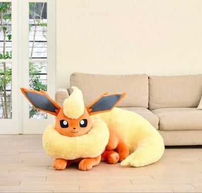 new Pokemon Center Online Life Size Flareon Booster Jumbo Plush Doll Lying acs