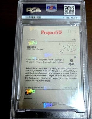 2022 Topps Shohei Ohtani Project 70 Wax Wrapper Rainbow Foil design by Quiccs