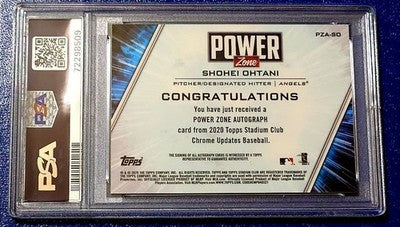 2020 Topps Stadium Club Shohei Ohtani Auto 1/5 PSA 8 Angels MBL