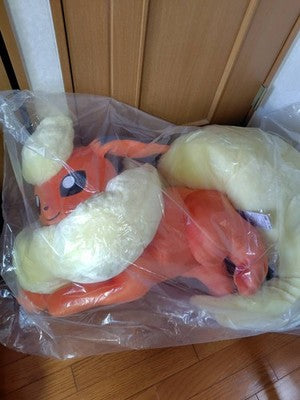new Pokemon Center Online Life Size Flareon Booster Jumbo Plush Doll Lying acs
