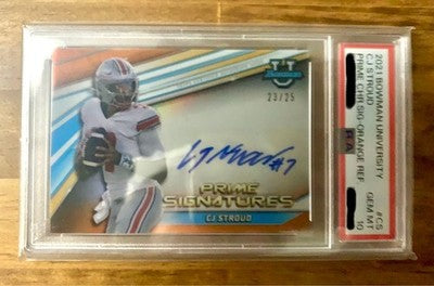 Limited to 25 RC CJ Stroud Autograph NFL Topps Texans PSA 23/25