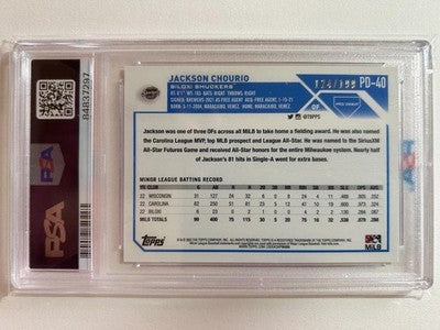2023 Jackson Chourio Topps Pro Debut Fuchia Foil #PD40 PSA10 Trading Card