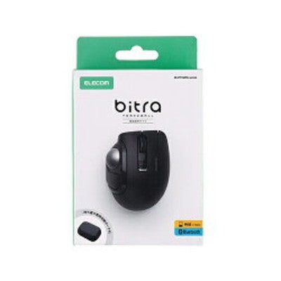 ELECOM bitra Trackball Mouse Quiet Thumb Bluetooth 2.4GHz M-MT1MRSABK Black