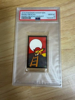 Mario Pikachu Hanafuda "August" Japanese Pokemon 2016 PSA 10