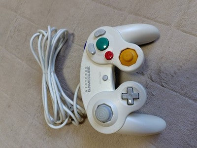 Set of 2 Nintendo GameCube Controller White Emerald Blue DOL-003 OEM Tested
