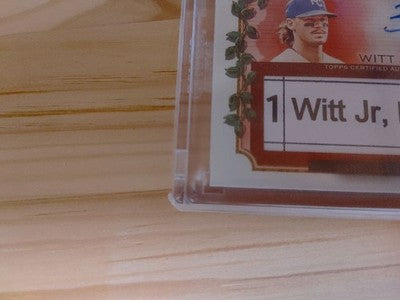 Topps allen & ginter lineup card relic auto Bobby Witt Jr 1/1 Kansas City Royals
