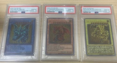 PSA 10 Yu-Gi-Oh! TCG 25th Stainless Steel Egyptian God Cards 25th Card Set