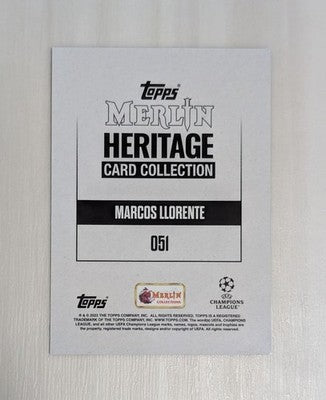 2023 Topps Marcos Llorente Autograph Card Limited Edition/25 Atletico de Madrid