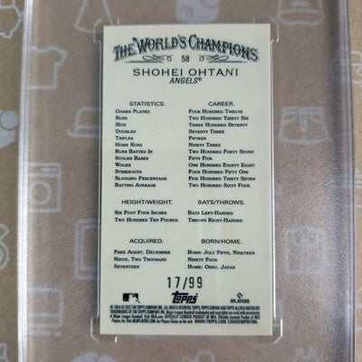 Shohei Ohtani 2022 Topps Allen & Ginter #17/99 MLB Baseball Card Angels