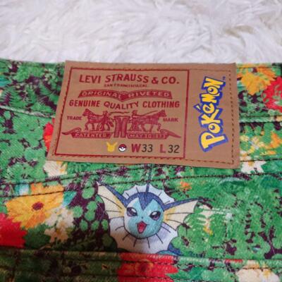 check description Pokemon x Levis Vintage Setup Denim Jacket Jeans used B