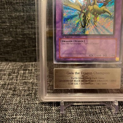 Yu-Gi-Oh Gaia Dragon Champion LOB-125 1st Edition PSA Asian English (ARS10)