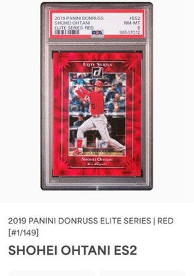 2019 Panini  Shohei Ohtani PSA8 /149 First Number Card MBL Angels #ES2