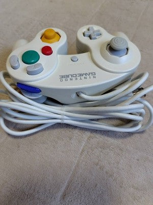 Set of 2 Nintendo GameCube Controller White Emerald Blue DOL-003 OEM Tested