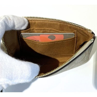 Coach Signature Outline Corner Zip Wristlet Pouch Light Khaki Chalk Outlet