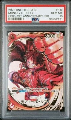 PSA10 ONE PIECE Card 1st Anniversary Luffy Signed Trading Card Collectible