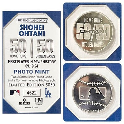 Shohei Ohtani 50-50 Achievement Commemorative Double Coin Photo limited edition