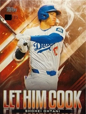 Topps 2024 Shohei Ohtani Baseball update series let him cook Gold Parallel Card