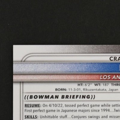 Topps 2025 Roki Sasaki Bowman Chrome Mega Box  CRA-RS Autograph card /75