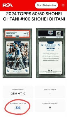 TOPPS 50/50 Achieved: Shohei Ohtani's 50th Home Run【PSA10】