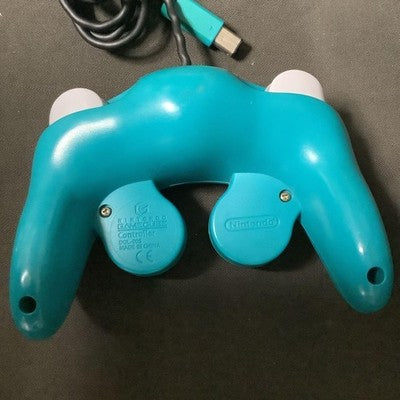 Set of 2 Nintendo GameCube Controller White Emerald Blue DOL-003 OEM Tested