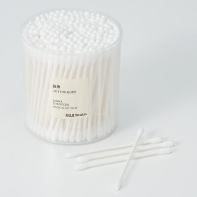 【200pieces ×10set】MUJI Thin Cotton Buds swab white Single Tip from Japan NEW