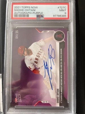 40-20 2021 Topps Now Shohei Ohtani Autographed Card #727C PSA9 serial number