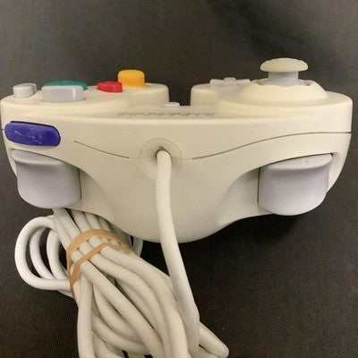 Set of 2 Nintendo GameCube Controller White Emerald Blue DOL-003 OEM Tested