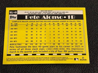 2025 Topps Pete Alonso Base Update Japan Edition /10 sakura