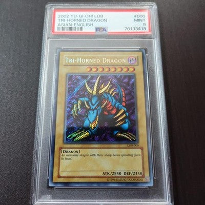 2002 Yu-Gi-Oh TRI-HORNED DRAGON Asian 1st Edition LOB-000 PSA9