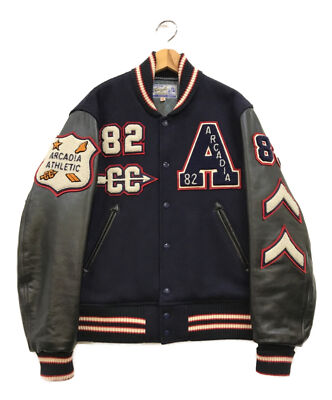 【38】 WHITESVILLE WV13682 Leather Stadium Jumper Arcadia Athletics Navy