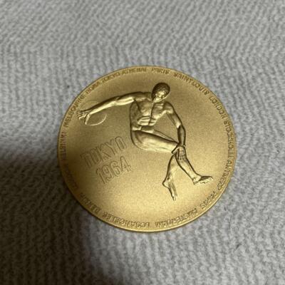 1964 Tokyo Olympics Commemorative Coin Athlete Sculpture Gold Medal