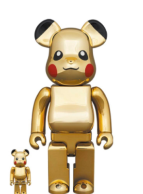 BE@RBRICK Pikachu GOLD CHROME Ver100& 400% FigureUnused item