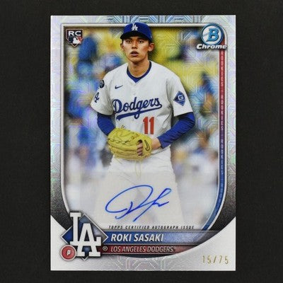 Topps 2025 Roki Sasaki Bowman Chrome Mega Box  CRA-RS Autograph card /75