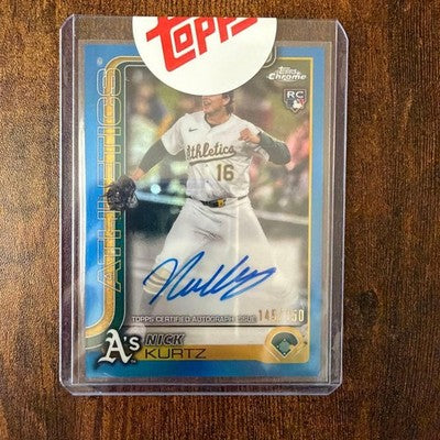 Topps Chrome 2025 Series Nick Kurtz Autograph & 150 RA-KU (BLUE REFRACTOR)