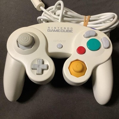 Set of 2 Nintendo GameCube Controller White Emerald Blue DOL-003 OEM Tested