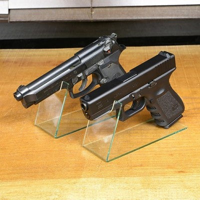2 Sets FIELD LABEL Gun Stand Clear Acrylic Stand Handgun Stand Display Interior