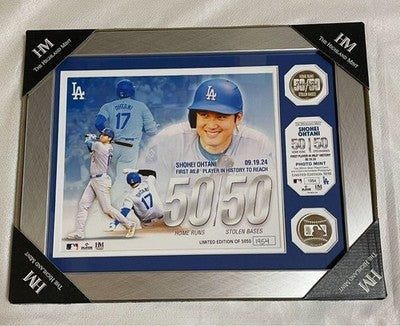 Shohei Ohtani 50-50 Record Achievement Double Coin Photo Mint with Serial Number