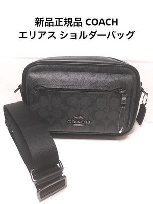 Auth COACH Elias Crossbody In Signature Canvas CJ510 Canvas Black F/S 424728